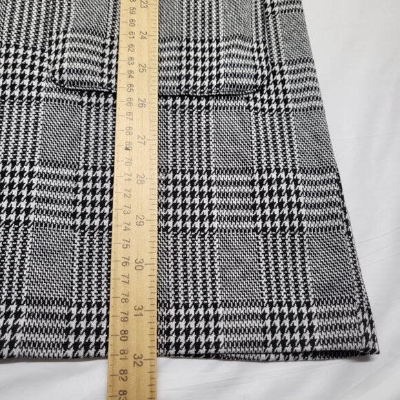 Love Tree Cardigan Sweater Tunic Womens Large Open Front Houndstooth Plaid - Picture 13 of 14